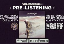 Deep Purple ”Whoosh!” ennakkokuuntelu @The Riff, Helsinki 4.8.2020