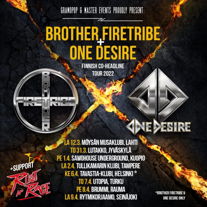 Brother Firetribe ja One Desire yhteiskiertueelle