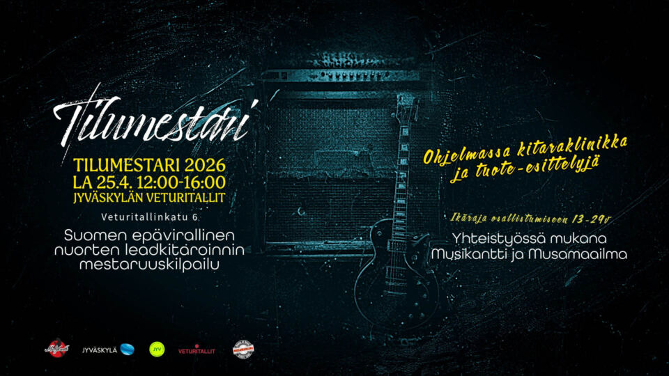 Tilumestari 2026 Jyväskylän Veturitalleilla – mukana myös Erkka Korhosen kitaraklinikka